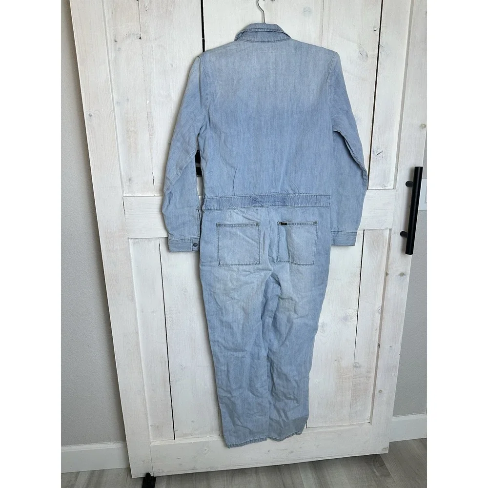 Free People x Lee JeansVintage Modern Union-Alls NWT Sz M $158 Denim Barely Blue